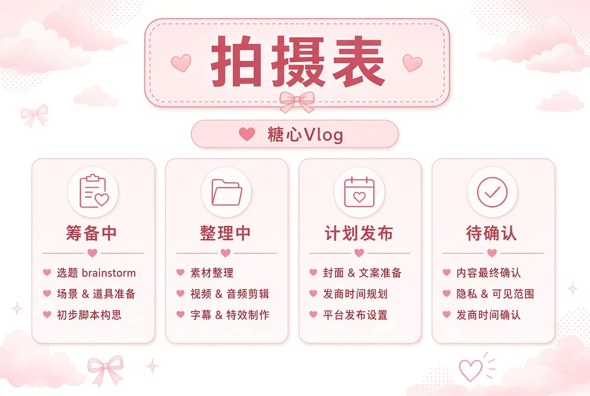 拍摄表进度说明配图